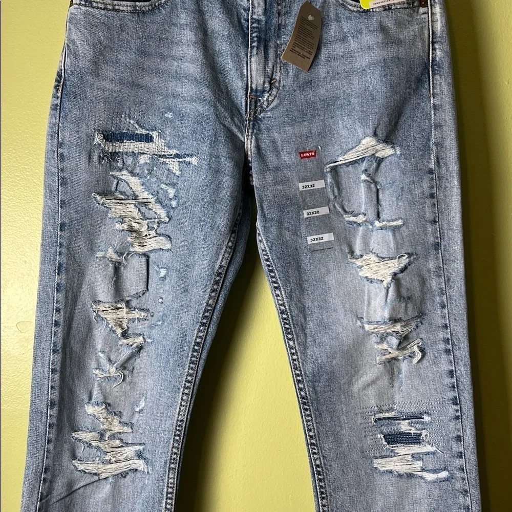 Levi's Men's Light Blue Ripped Skinny Jeans
